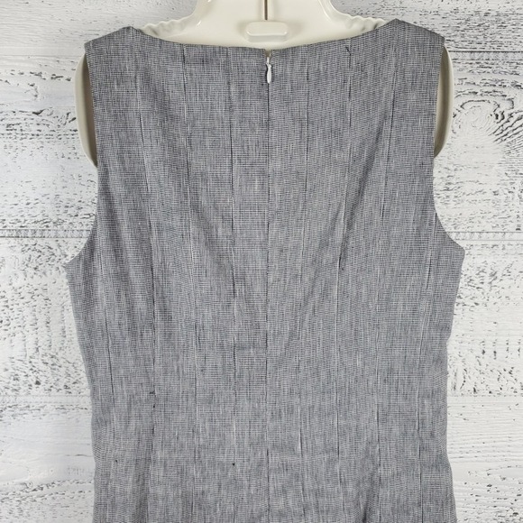 Carlisle New York Sheath Sleeveless Linen Blend Pleated Hem Midi Dress Size 8 - Picture 5 of 13